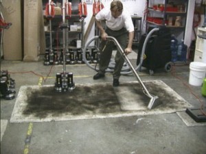 Commercial Cleaning for Heavy Soil - Rotary Steam Clean - before